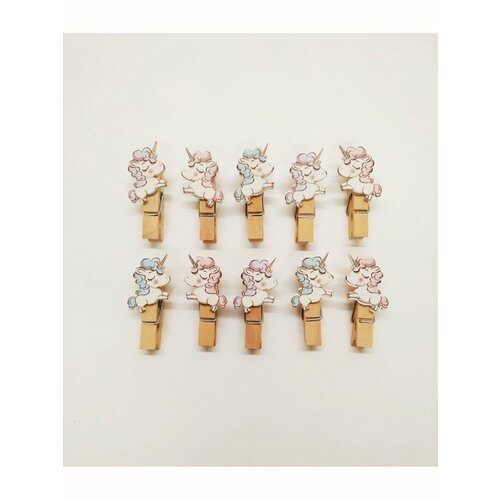 Прищепки декоративные единорог 10 штук