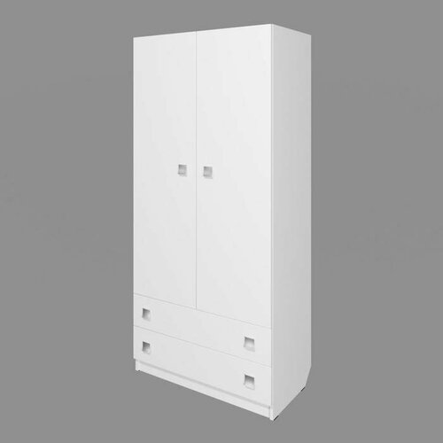 Фортис-М Шкаф «Умка», 800 × 420 × 1790 мм, 2-х дверный с ящиками, цвет белый