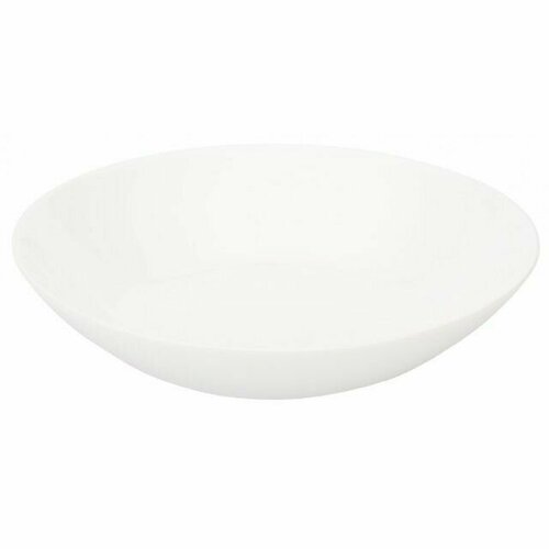 Тарелка FIORETTA White Basic 21,5см глубокая стекло