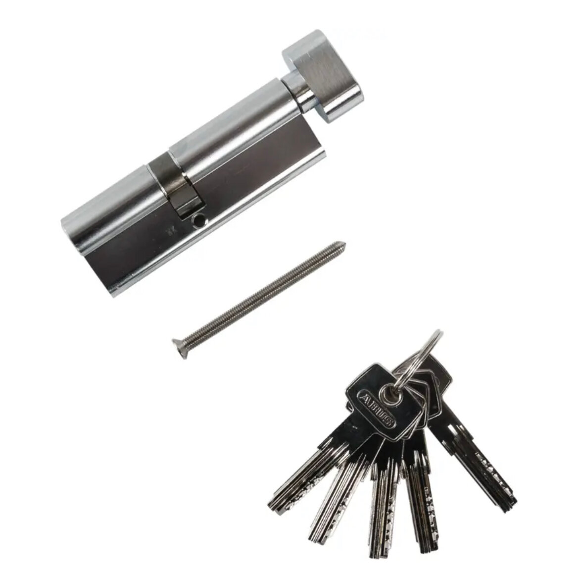 Цилиндр (Личинка замка) ABUS KD6N 90мм(Z40/K50) никель ключ(Z)-вертушка(K)