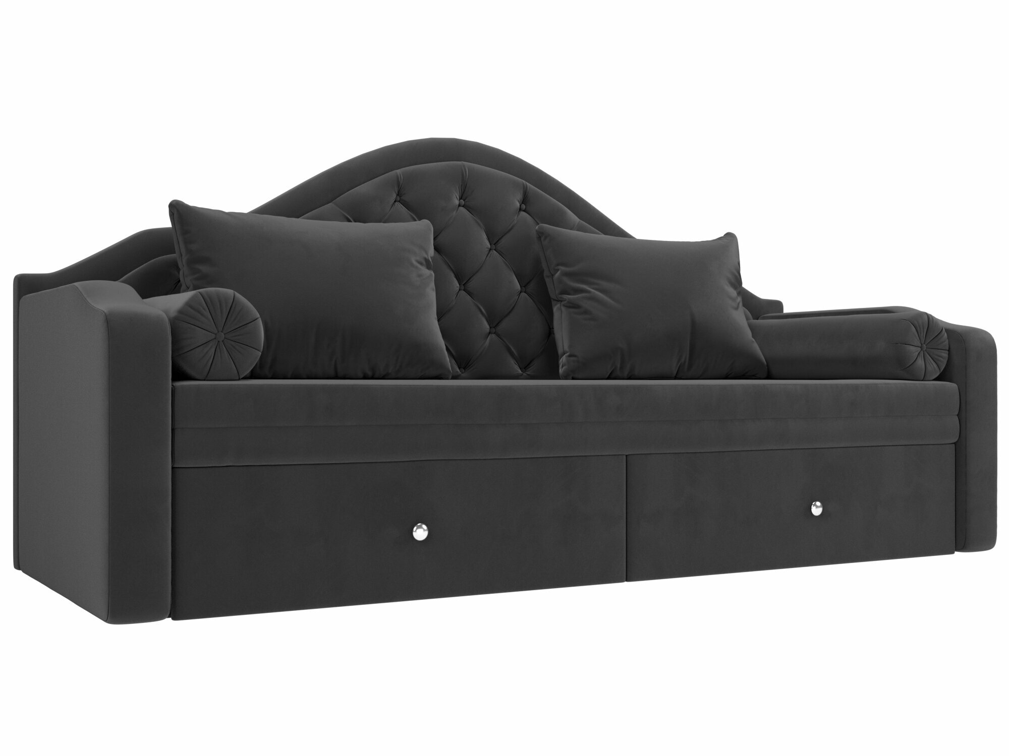 фото Прямой диван софа Сойер, Велюр серый