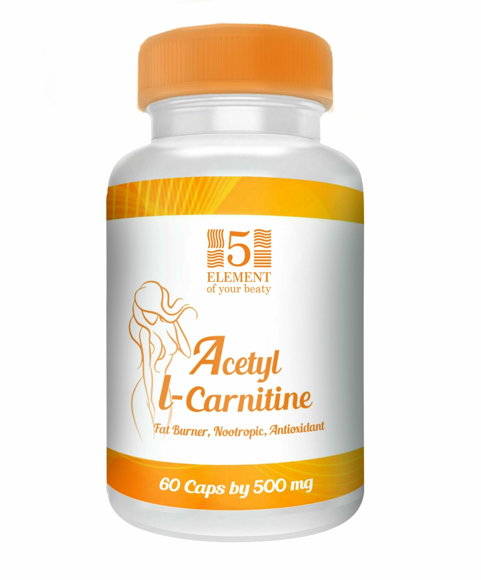 Acetyl L-Carnitine ( Ацетил Л-Карнитин ), 5 ELEMENT 60 капсул по 500 мг