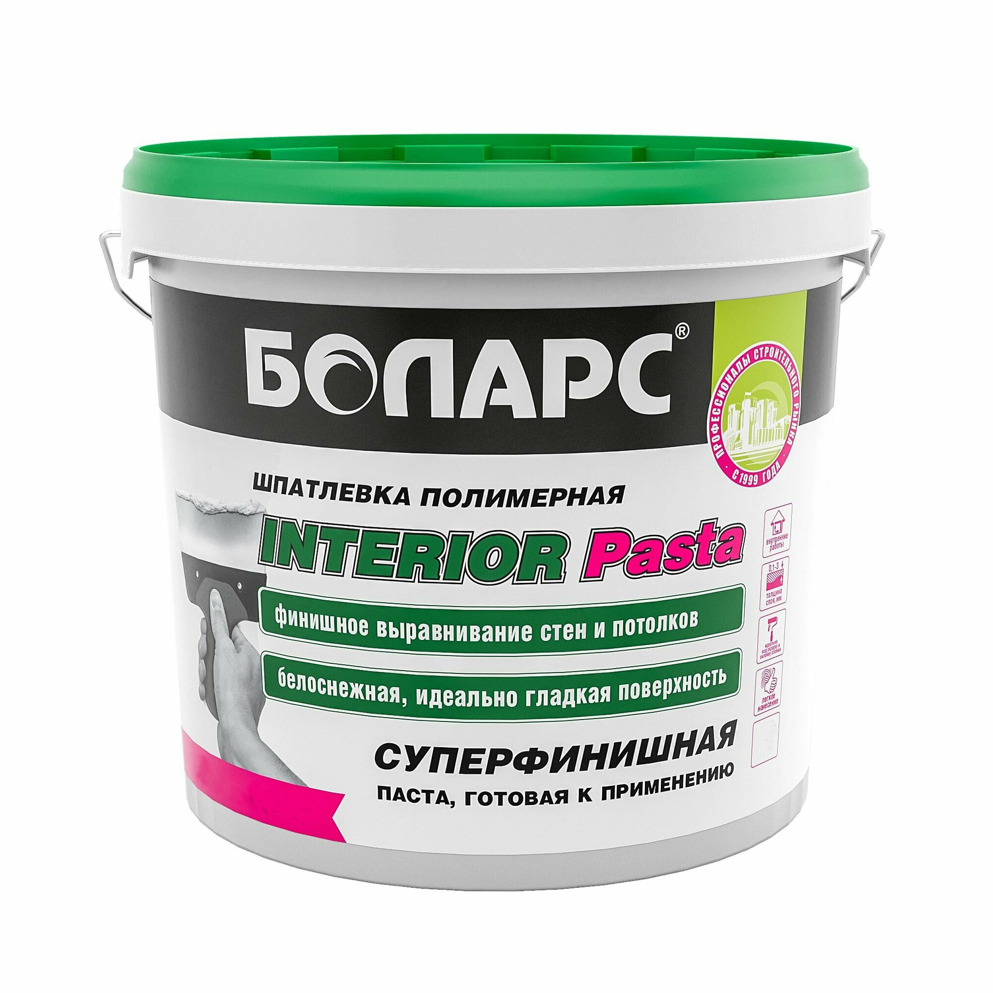 фото Готовая финишная шпаклевка боларс INTERIOR 8 кг