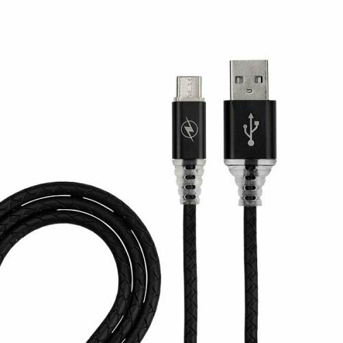 Кабель интерфейсный Rexant 18-1888 USB Type-C, черный SOFT TOUCH 1 метр usb кабель lp usb type c круглый soft touch металлические разъемы 1 2метра черный коробка