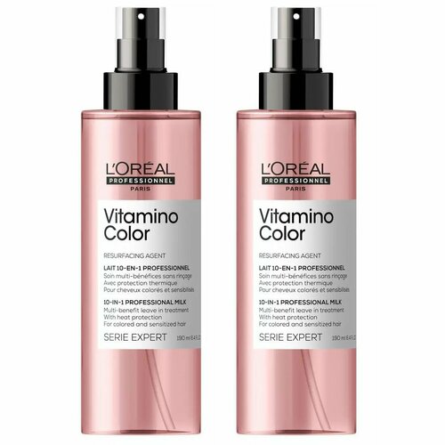 L'oreal Professionnel Набор: Термозащитный спрей Vitamino Color для окрашенных волос, 190 мл х 2 шт l oreal professionnel serie expert vitamino color спрей для окрашенных волос 10 в 1 180 г 190 мл спрей