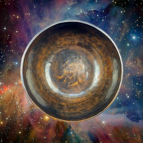 Тибетская поющая чаша кованая 30см, Соль 100гц