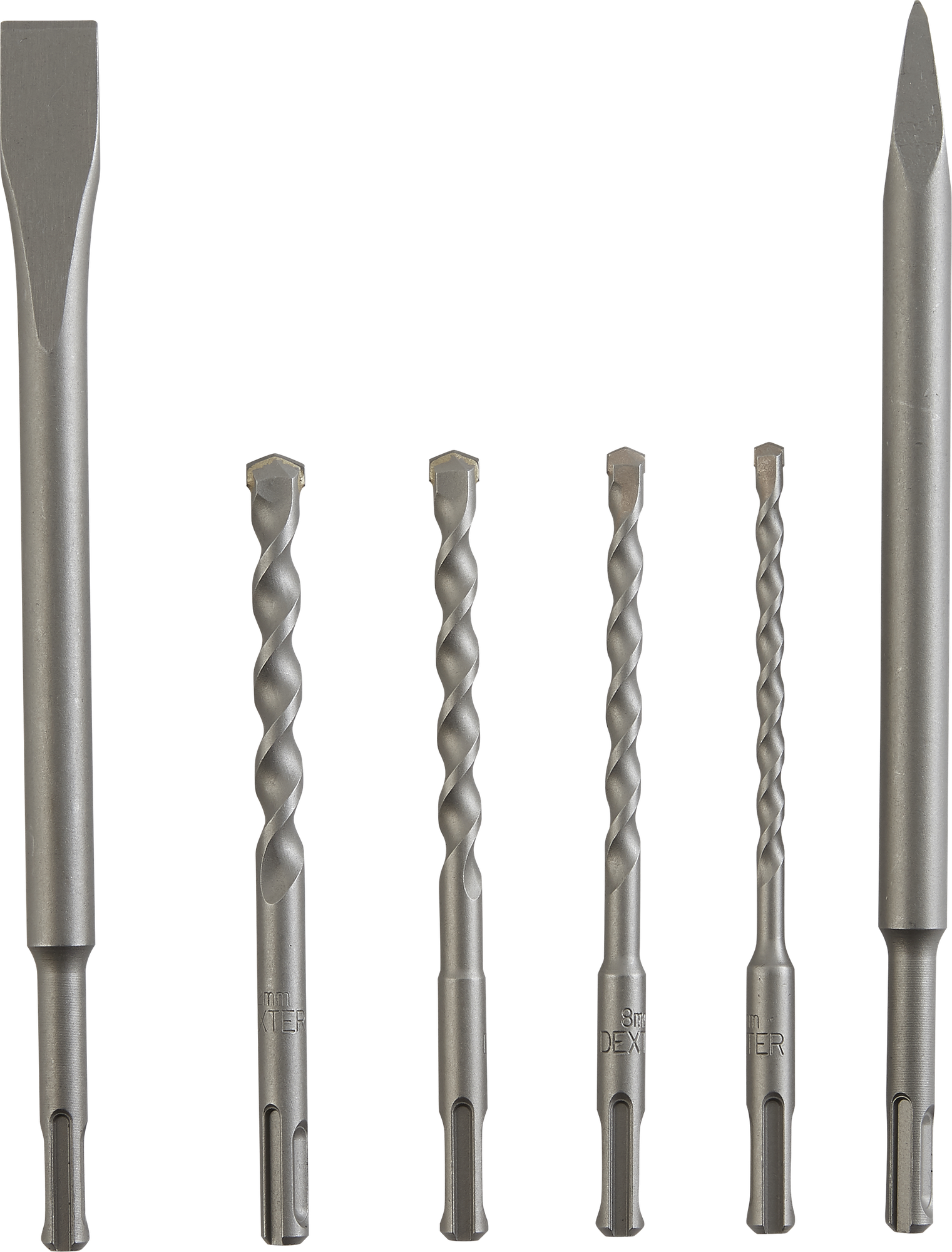 фото Набор буров и зубил по бетону SDS-plus Dexter FD-SETA0102, 6 шт.