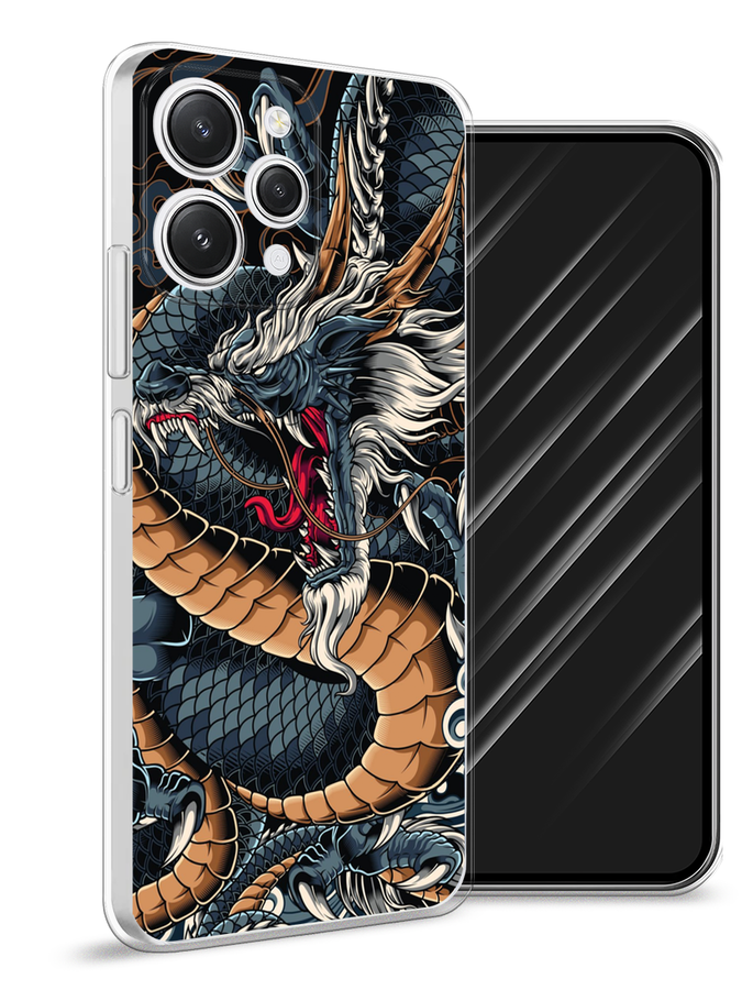 Силиконовый чехол на Xiaomi Redmi 12 / Редми 12 "Japanese Dragon"