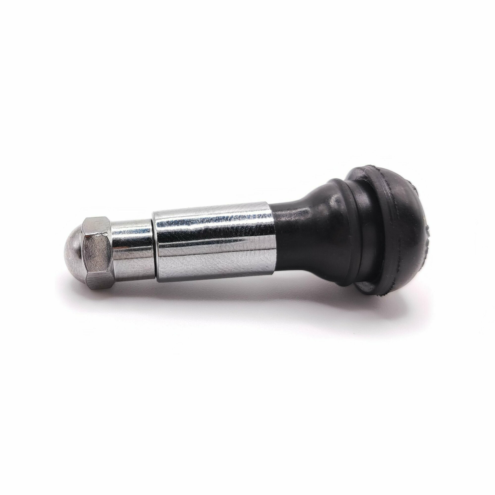 Вентиль бескамерной резины (золотник + колпачок) хром — фото 2