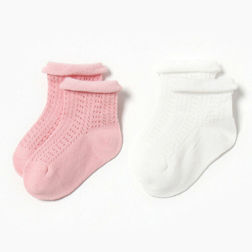 Носки Крошка Я размер S, белый, розовый носки крошка я размер 0 3 мес розовый белый