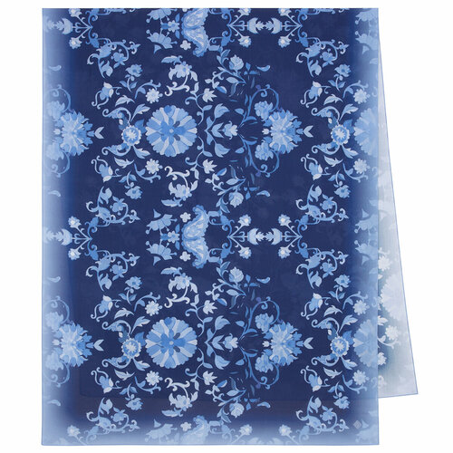 фото Палантин павловопосадская платочная мануфактура, 200х80 см, голубой, синий