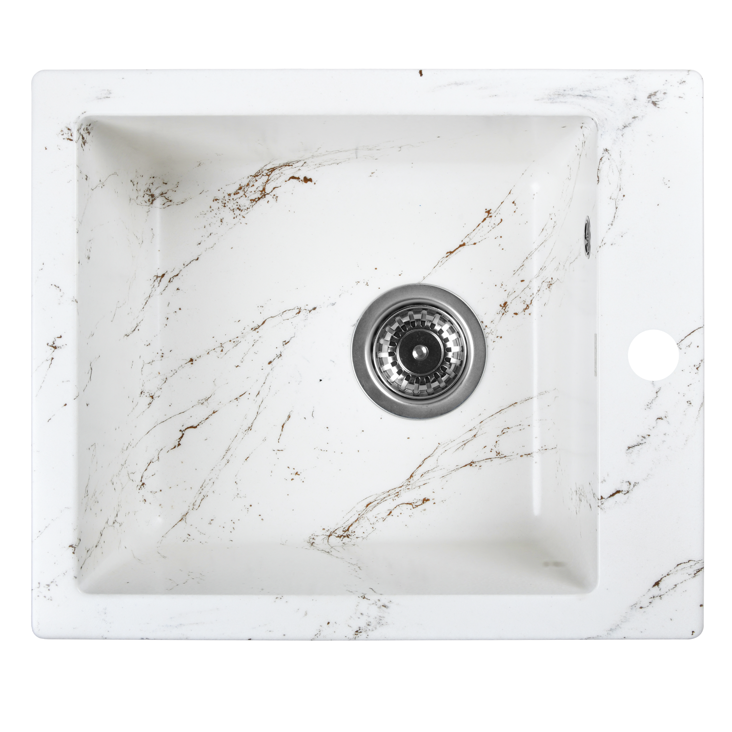 фото Мойка для кухни из искусственного камня WISENT WA10-16 Мрамор Серо-черный (беларусь) 480*410*220