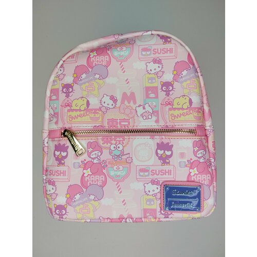 Рюкзак Loungefly, розовый kawaii sanrio аниме hello kitty изысканный милый мультяшный принт отдых путешествия большой емкости холщовый рюкзак подарки для девочек