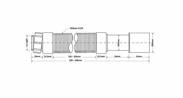 Гофрированная труба McAlpine MRMF105S, 1 1/4х40-50, L 290-500 мм - фотография № 10