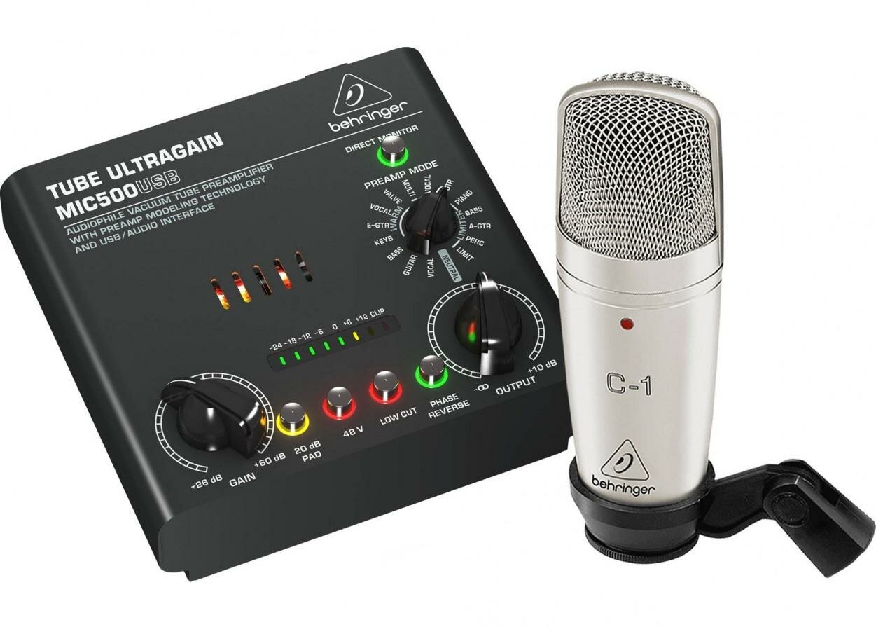 Аудиоинтерфейс Behringer MIC500USB USB с ламповым предусилителем