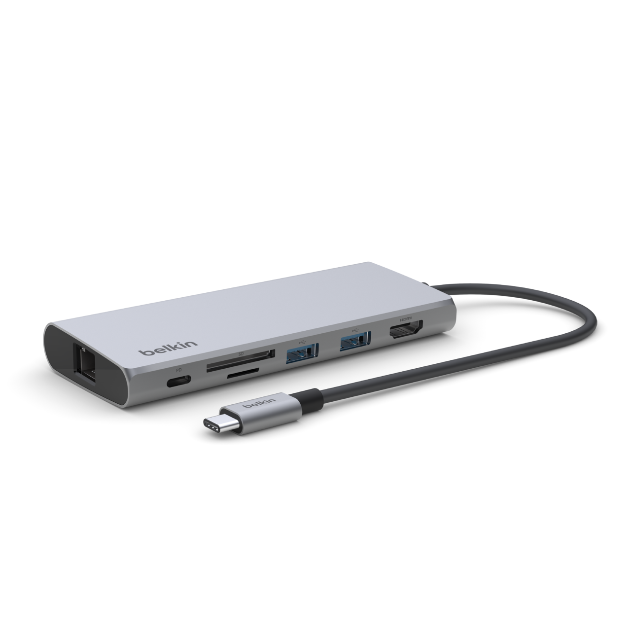 USB-разветвитель Belkin 7-in-1 USB-C Hub серый (INC009btSGY)