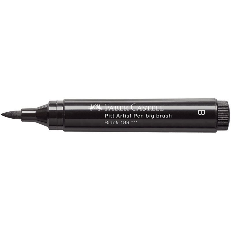 Ручка капиллярная Faber-Castell Pitt Artist Pen Big Brush цвет 199 черный, 3 мм, пишущий узел кисть