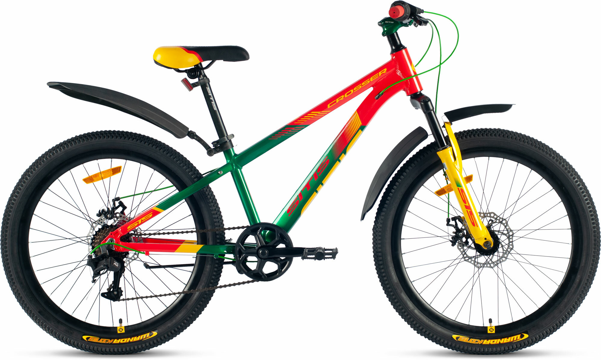 Велосипед SITIS CROSSER SCR24MD 24" (2024) Red-Green-Yellow