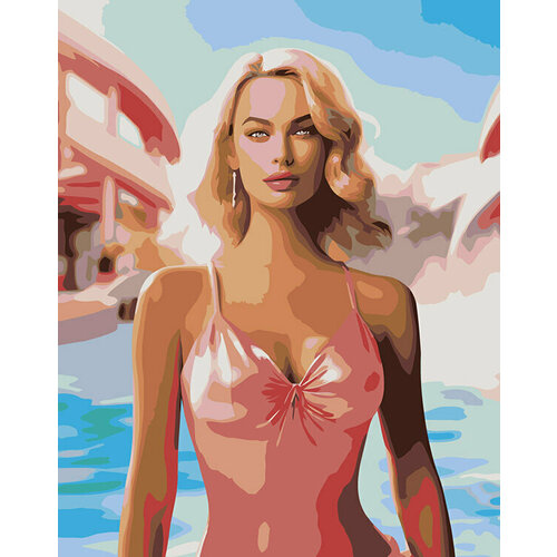 Картина по номерам на холсте Барби Девушка в бассейне 40x50 картина по номерам на холсте барби оппенгеймер мем 2 40x50
