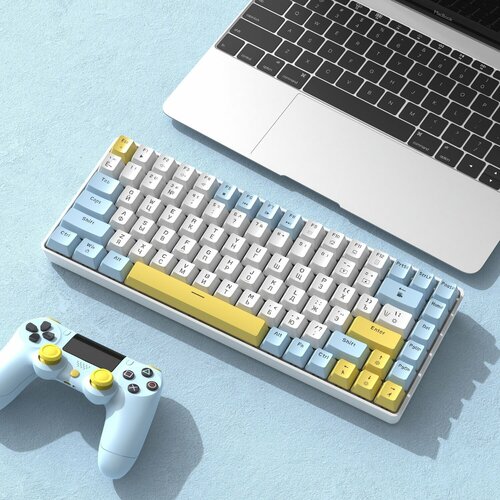 Клавиатура механическая проводная Wolf K84 Hot-Swap игровая русскаяанглийская для компьютера ноутбука Gaminggame keyboard usb светящаяся 5990₽