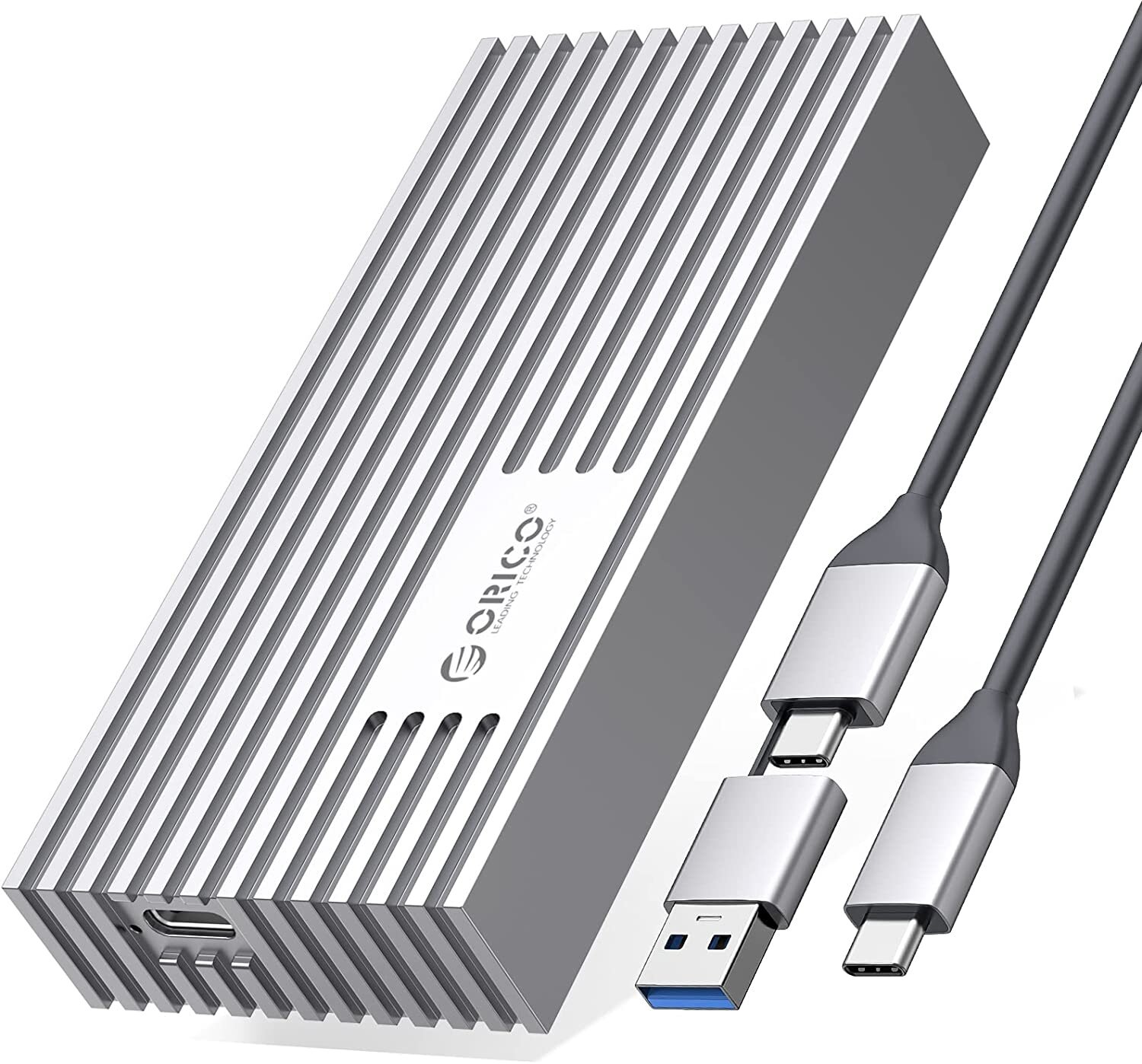 Внешний корпус (переходник) M.2 NVMe PCI-E - USB 4 (Thunderbolt 3 4) Orico Brick Silver Box