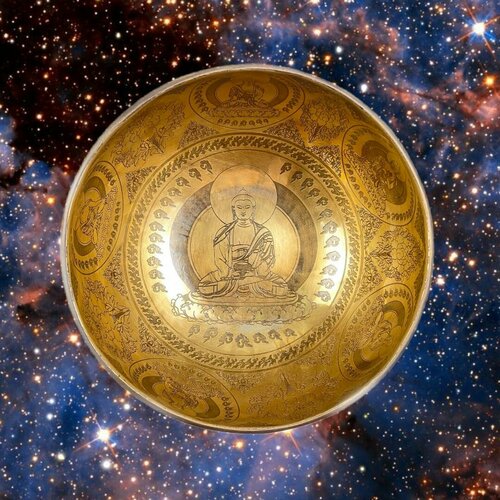 Кованая тибетская поющая чаша 19,5см, нота Фа# 184гц