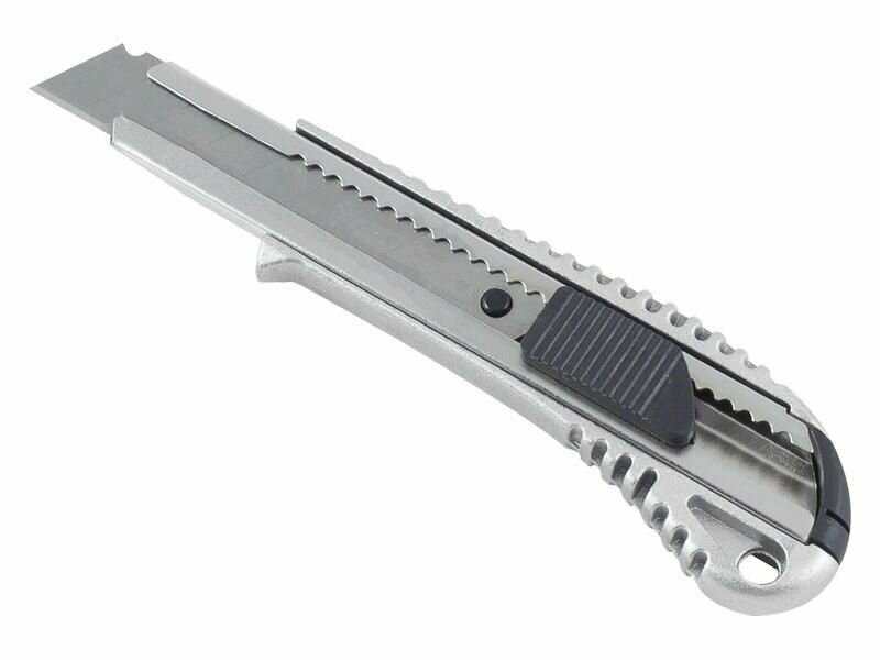 Нож строительный Aluminium-Auto, автофиксатор, лезвие 18х100 мм, РемоКолор Pro