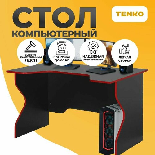 Стол компьютерный гарантия целости геймерский письменный игровой Tenko 140 х 89 х 73 см черно-красный 1 шт 16990₽
