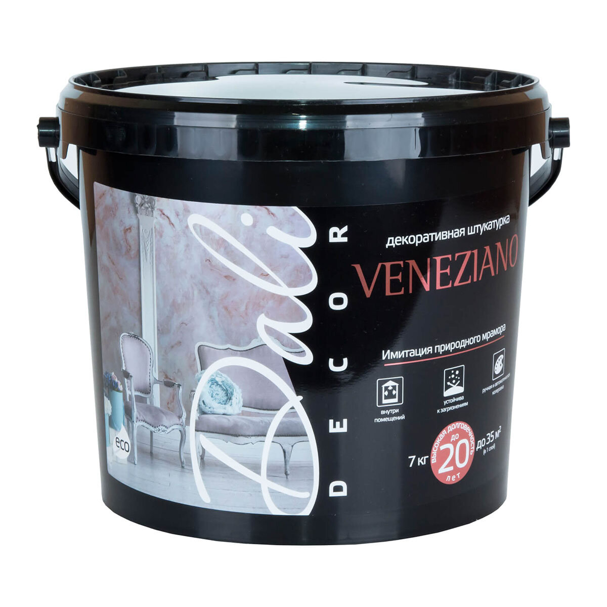 DALI-DECOR VENEZIANO / дали декор венециано декоративная штукатурка акриловая белый 7 кг