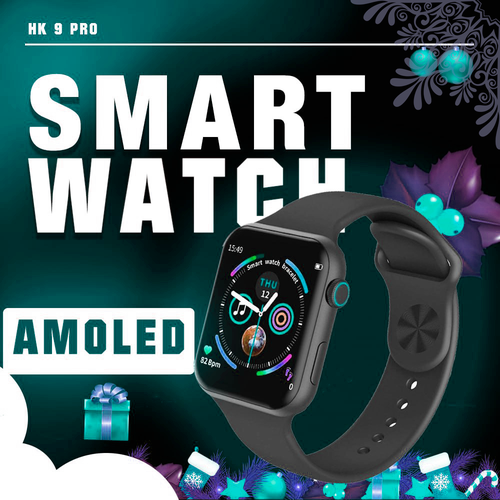 Смарт часы HK9 PRO Smart Watch AMOLED 202 iOS Android Bluetooth Уведомления Черные 288600₽
