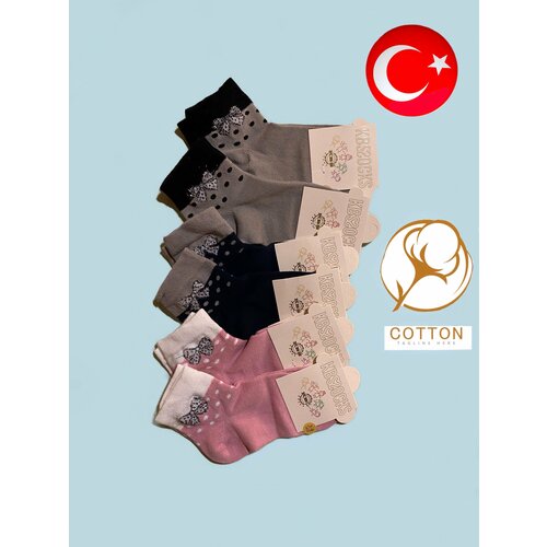 фото Носки kbs 6 пар, размер 3, розовый, черный