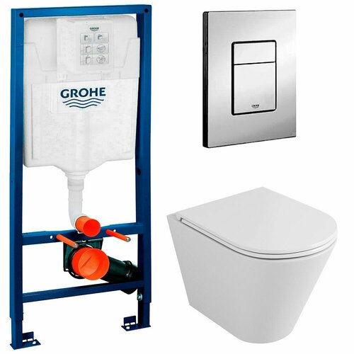 Инсталляция Grohe Rapid SL 38772001 + унитаз OWL Vind Ruta-H OWLT190304 безободковый с сиденьем инсталляция grohe rapid sl 38772001 унитаз owl eld cirkel h owlt190101 безободковый с сиденьем