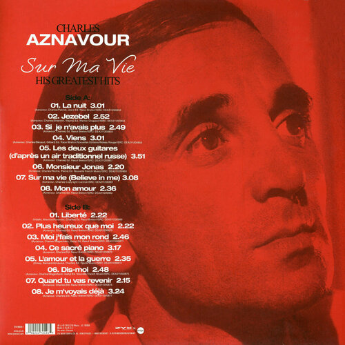 aznavour charles cd aznavour charles sun ma vie Виниловая пластинка Charles Aznavour: Sur Ma Vie-His Greatest Hits (Vinyl LP)