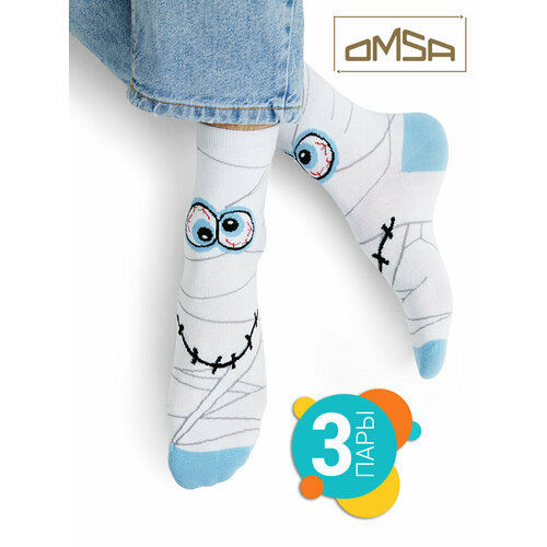 Носки Omsa, 3 пары, 3 уп., размер 39-41, синий