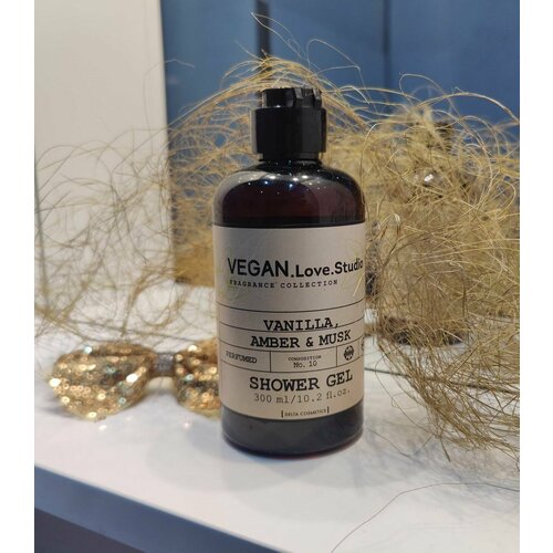 фото Гель для душа unisex vegan.love.studio vanilla, amber, musk (delta parfum), 300 мл
