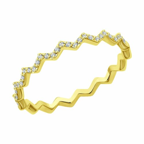 фото Кольцо diamant online, золото, 585 проба, бриллиант, размер 16.5, прозрачный