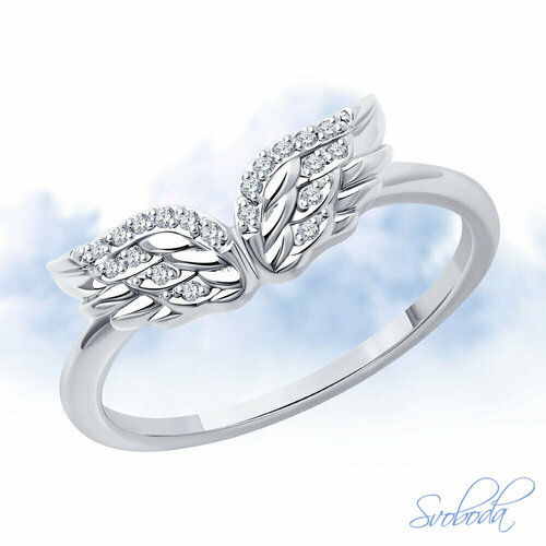 фото Кольцо diamant online, белое золото, 585 проба, бриллиант, размер 16, прозрачный