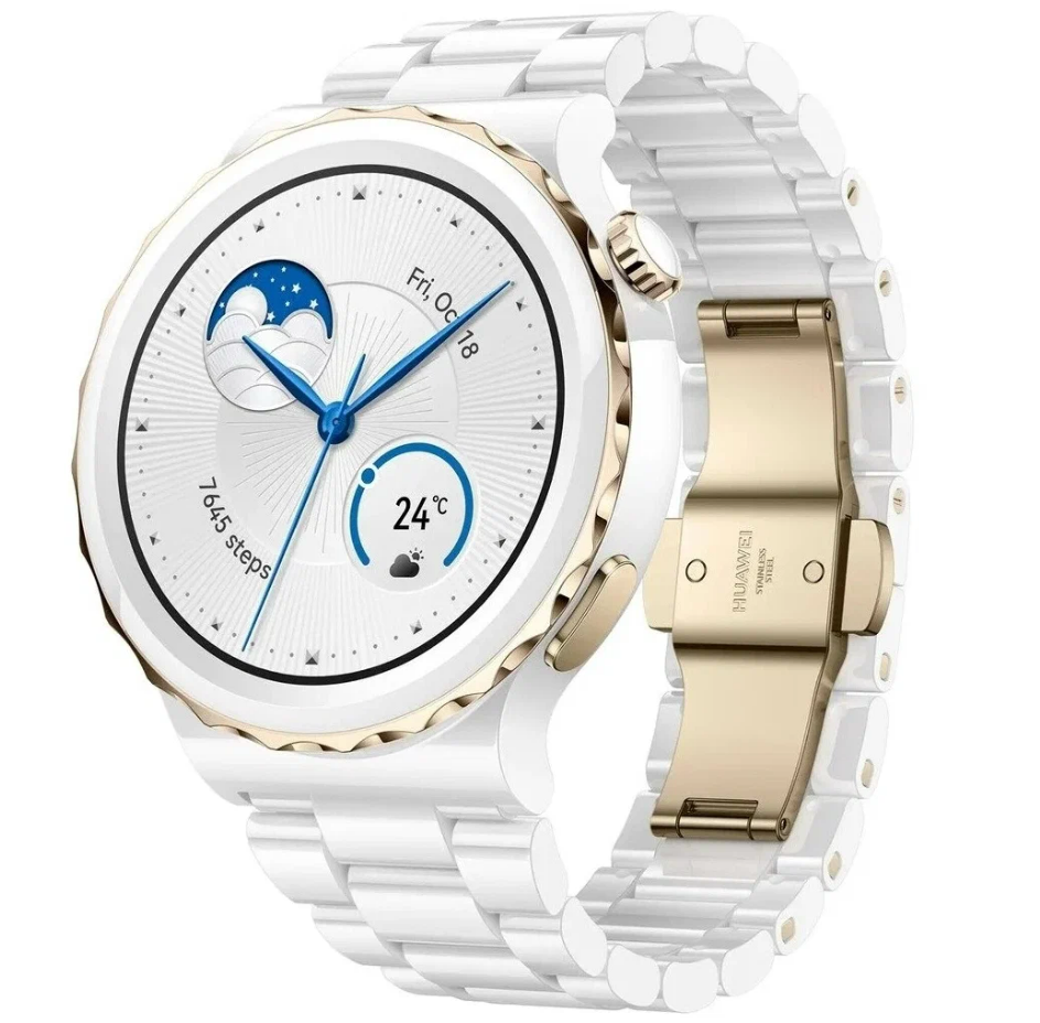 Умные часы HUAWEI Watch GT 3 Pro, (FRG-B19), Керамический белый, (55028859)