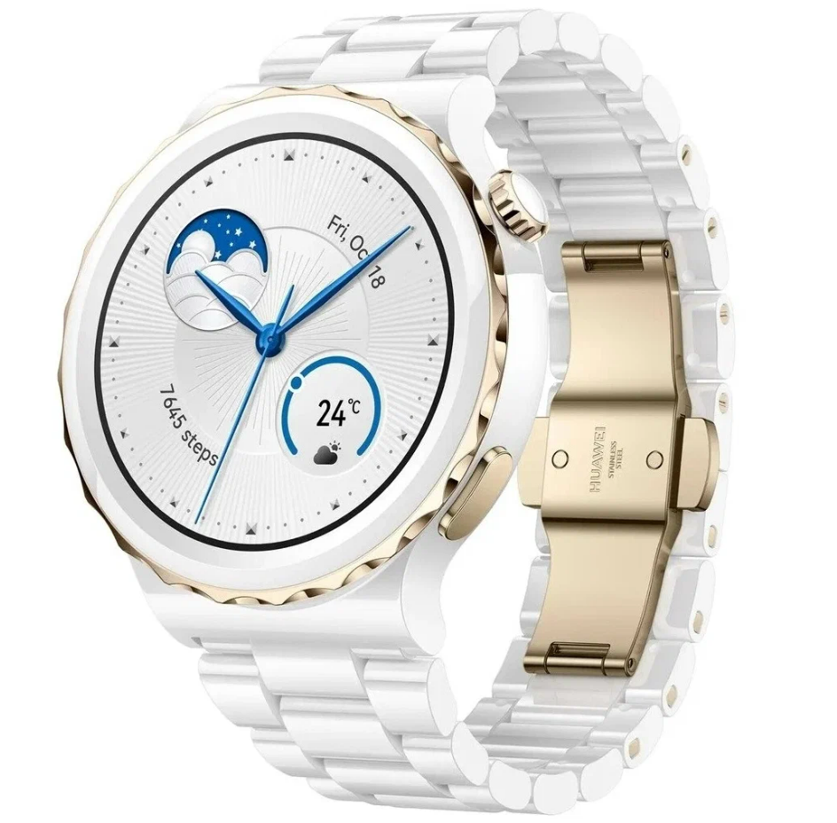 Смарт-часы Huawei WATCH GT 3 Pro 43ММ (55028859), White Ceramic