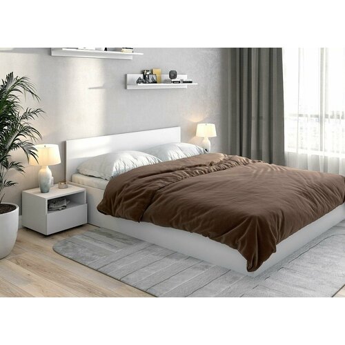 Кровать белая 2 прикованных тумбочки ТК 18500₽