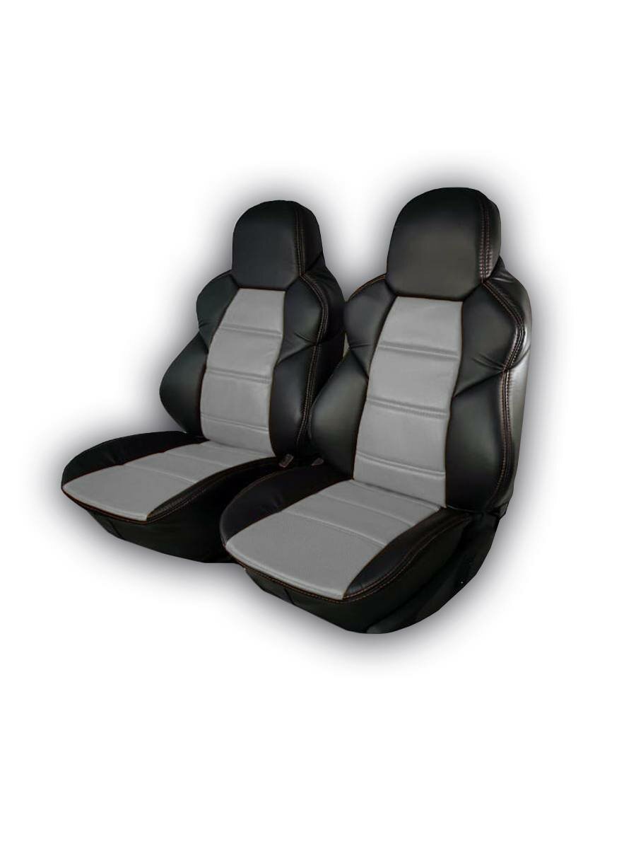 Автомобильные чехлы для передних сидений / Черно-серые