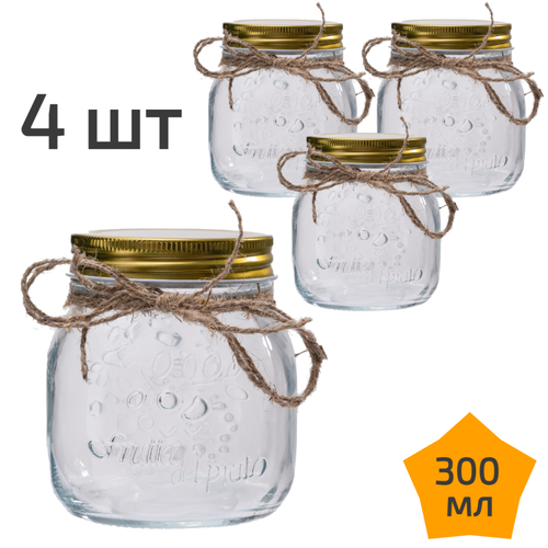 4 стеклянные банки с крышкой 300 мл Nordic Tales Fruta NTF_1_300_SET_4