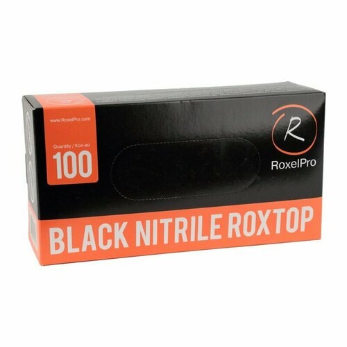 Нитриловые перчатки Black Nitrile Roxtop Размер M 721221