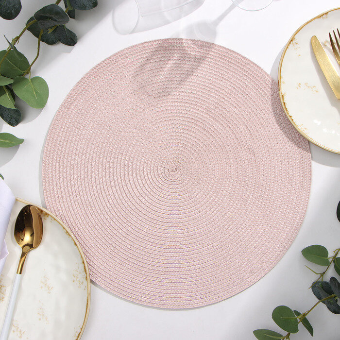 фото Салфетка сервировочная Доляна "Классика", цв. розовый, d 38см