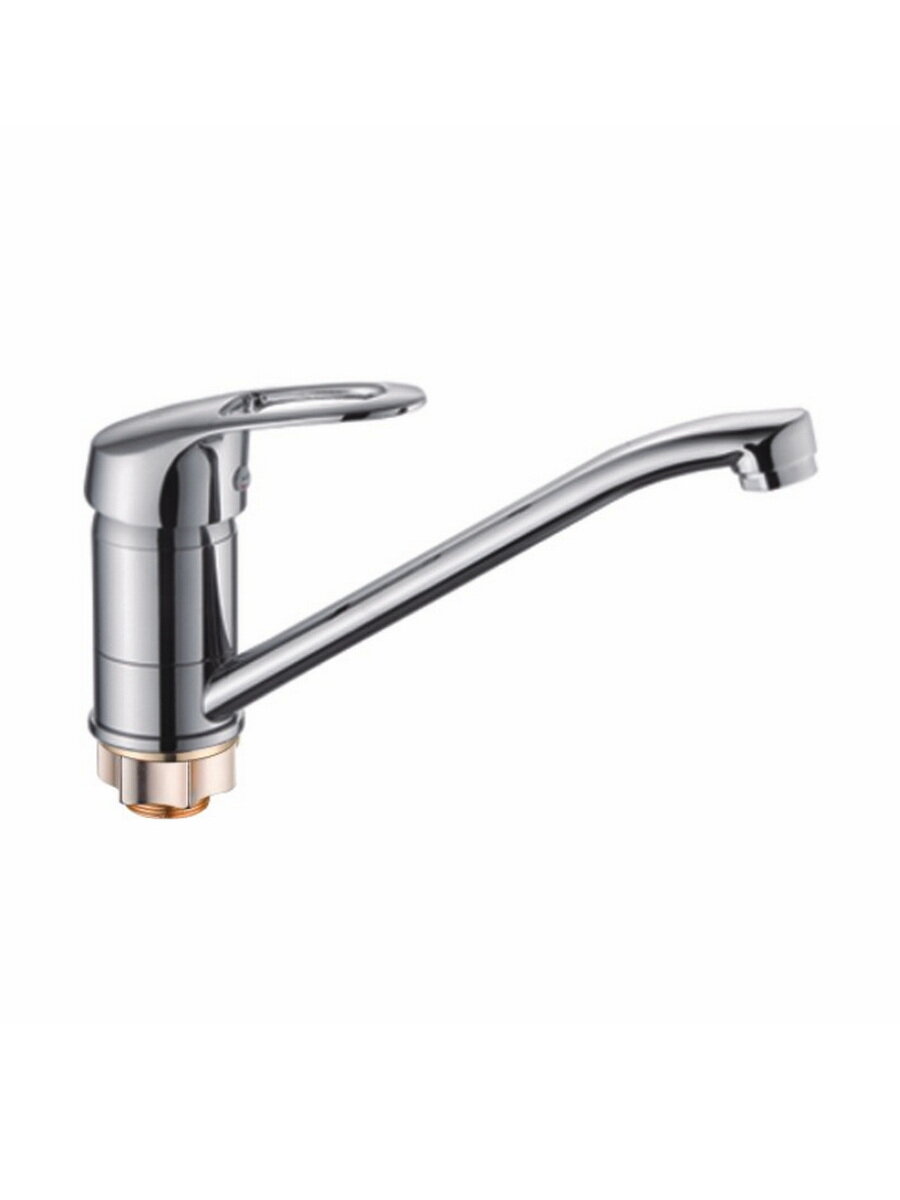 Смеситель на кухню Potato P4929 длинный излив, картридж 40 мм, хром, крепление гайка