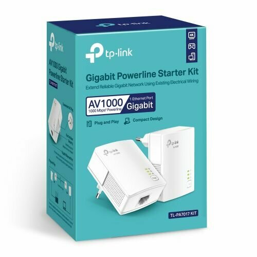 PLC адаптер TP-Link TL-PA7017 KIT сетевой адаптер tp link tl pa7017 kit