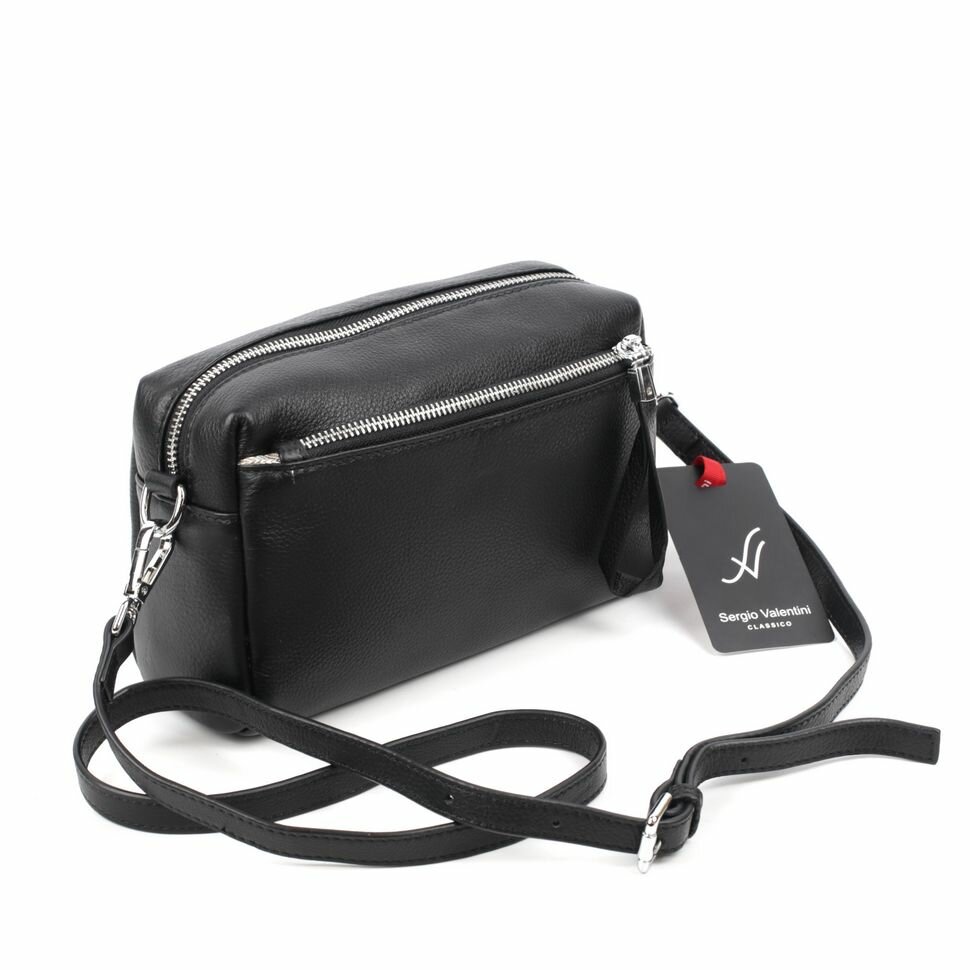 фото Женская кожаная сумка бочонок через плечо Sergio Valentini SV-8297 Блек