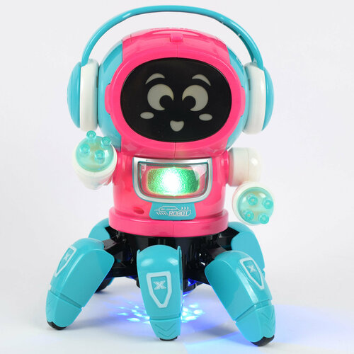 Музыкальный робот интерактивный/танцует/игрушки для детей/малиновый