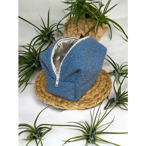 фото Косметичка 10х12х18 см, синий, белый нет бренда