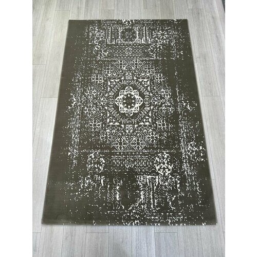 Стильный ковер ISFAHAN неоклассика темно-коричневый 150 х 230 см